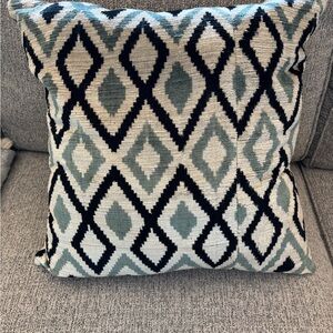 Geometric Diamond Accent Pillow - Black, Gray, and Cream